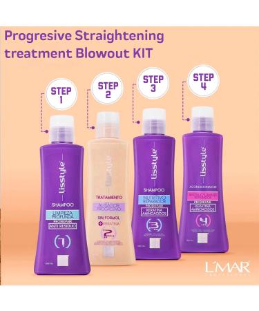 L Mar Lisstyle Progressive Straightening Treatment Blowout Kit - No Formol Carbocysteine No Smell No Itching | Permanent Straightening 250 ml - Buy Online on GoSupps.com