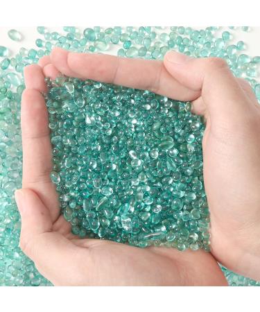 T4U Tumbled Chips Stones Crushed Green Gravels 2 LB Irregular Shaped Natural Rock Pebbles DIY Polished Rocks for Potted Plant Bonsai Vase Fillers Aquarium Decoration Aquarium Gravel Rocks 2 lb Green - Buy Online on GoSupps.com