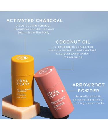 Cleo+Coco Natural Deodorant for Women & Men Aluminum Free with Coconut Oil Activated Charcoal for 24-Hour Odor Protection Made in USA - Great Expectations Grapefruit Bergamot 2.5oz - Buy Online on GoSupps.com