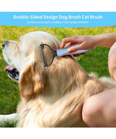 Dual-Sided Pet Dematting Comb for Dogs & Cats | Undercoat Rake Grooming Tool | Effectively Removes Knots & Loose Hair - Buy Online on GoSupps.com