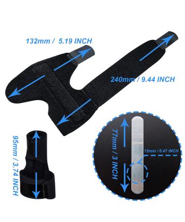 Topbine 2-Piece Black Neoprene Finger Rail - Support for Sports Injuries Broken Fingers & Joint Pain | International Shipping Available - Buy Online on GoSupps.com