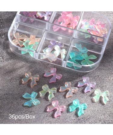 3D Aurora Bow Nail Charms - 72PCS Colorful Resin Bowknots for Nail Art Design - DIY Nail Jewelry Supplies - Buy Online on GoSupps.com