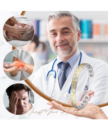 Jeracol Vintage Flower Copper Magnetic Bracelet | 99.9% Pure Copper Bangle with 6 Magnets (3500 Gauss) | Adjustable Size Bracelet for Women and Men | Valentine's Day Gift | Includes Gift Box - Buy Online on GoSupps.com