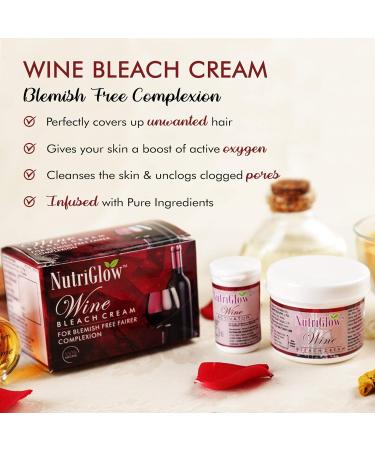 Nutriglow Wine Bleach Cream with Grape Extracts for Blemish Free Fair Complexion Tan Remove Glowing Skin 43Gm - Buy Online on GoSupps.com