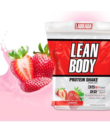 Labrada Nutrition Lean Body Hi Protein Meal Replacement - Strawberry 2.47 lb (1120 g) | Boost Energy & Support Muscle - Buy Online on GoSupps.com
