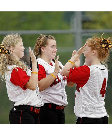 10 Pcs Sport Hair Scrunchies & Silicone Bracelet Set (Softball Pattern) - Buy Online on GoSupps.com
