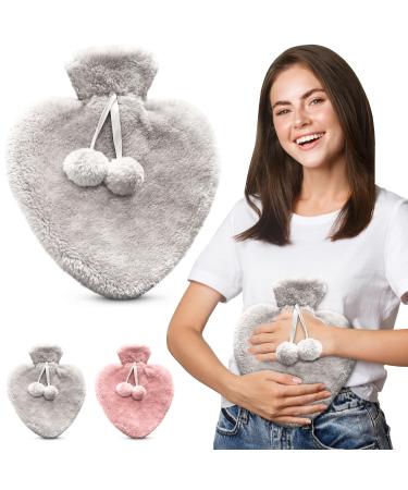 Empire Hot Water Bottle 1L Hot Water Bottle with Fluffy Cover Ideal for Period Back & Neck Pain - Grey Hot Water Bottle with Cover UK Perfect for Women Seniors & Children - Buy Online on GoSupps.com