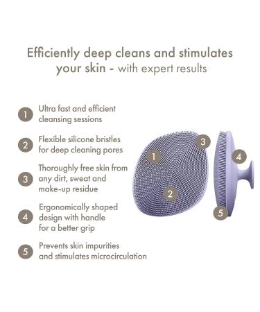 Geske SmartAppGuided Facial Brush 4-in-1 | Professional Silicone Cleaning Device | Soft Handle | Purple Skin Care Tool for Ultimate Facial Cleansing - Buy Online on GoSupps.com