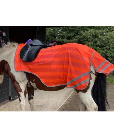 Equipride Reflex Hint Exercise Rug High Visibility Quarter Cloth Saddle Split Full/Cob/Pony Neon Orange (Pony)