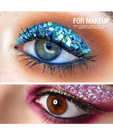 Leobro 15 Colors Chunky Glitter Set - 150g Holographic Glitter Powder for Epoxy Resin Nail Art & Decoration with 10 Mixing Spoons - Buy Online on GoSupps.com