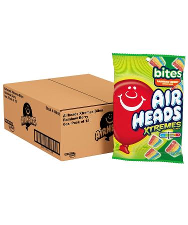 Airheads Candy Xtremes Bites Sweetly Sour Rainbow Berry - 6 Oz - Pack of 12