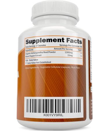 Organic Turmeric Curcumin 700mg & Bioperine + Organic Ashwagandha 1300mg & Black Pepper - Vegan Bundle - 120 + 180 Capsules - Made in USA - Buy Online on GoSupps.com