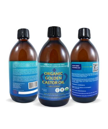 Organic Golden Castor Oil 500mL - 100% Pure & USDA Certified for Hair, Skin & Digestion - Buy Online on GoSupps.com