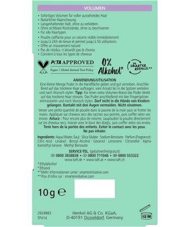Schwarzkopf Taffel Hairstyling Powder Volume - Vegan Hair Styling Powder for Volume (2x10g) | Full-Looking Hair 50 Applications - Buy Online on GoSupps.com
