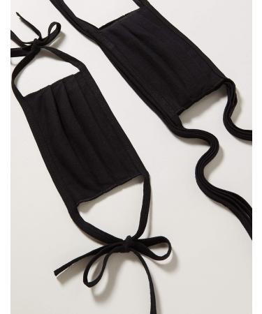 Oscar Apparels Reusable Fabric Masks 100% BCI Cotton - Black 5 Pack for Adults | Eco-Friendly Self-Binding - Buy Online on GoSupps.com