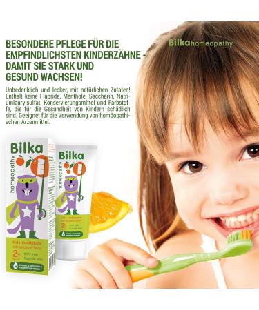 Buy Bilka Homeopathy Toothpaste for Children (2+ Years) - Fluoride-Free Sugar-Free Xylitol Mandarin Flavor - 50ml - Buy Online on GoSupps.com