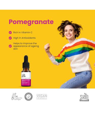 Buy SKIN SUPERFOOD Pomegranate Brightening Eye Serum - 100% Natural & Vegan 15ml | International Shipping Available - Buy Online on GoSupps.com