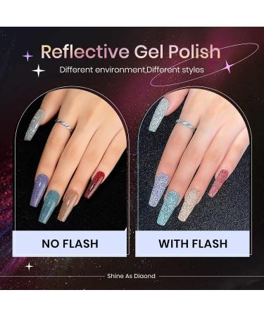 Supwee Reflective Glitter Gel Nail Polish Set 12 Colors Shiny Disco Gel Polish Sparkling Glitter Holographic Nail Polish Soak Off UV Gel Manicure Kit Nail Art Salon - Buy Online on GoSupps.com