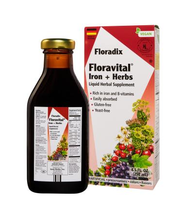 Gaia Herbs Floradix Floravital Iron + Herbs 8.5 fl oz (250 ml)