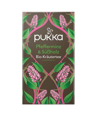 Pukka Organic Herbal Tea Peppermint & Liquorice | After Meals Mint Tea | Pack of 4 | 80 Tea Bags - Buy Online Worldwide - Buy Online on GoSupps.com