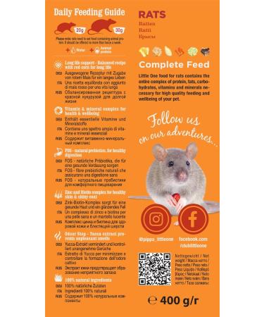 Little One Complete Food for Rats - 400g with Yucca & Dried Banana | Premium Rat Food | International Shipping - Buy Online on GoSupps.com