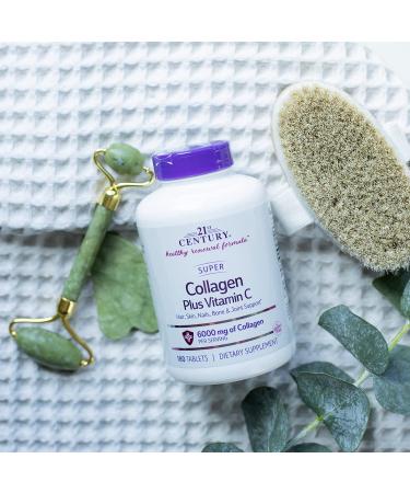 21st Century Super Collagen + Vitamin C 6000mg - 180 Tablets | Supports Healthy Skin & Joints - Buy Online on GoSupps.com