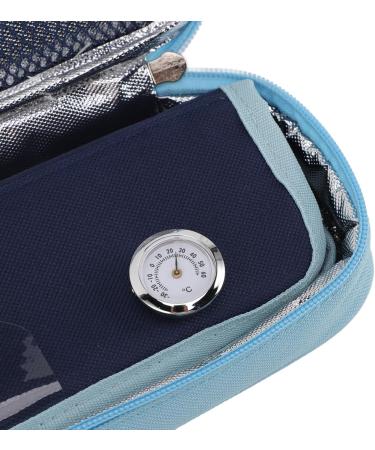 Insulin Cooler Travel Case Canvas PU Insulated Diabetic Bag with Thermometer Portable Medicine Cooling Bag for Insulin Pen and Supplies (Blue)(Blue) - Buy Online on GoSupps.com