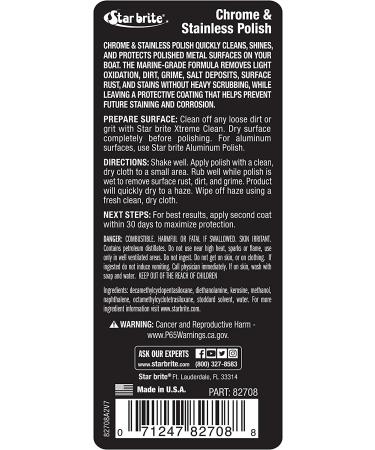 STAR BRITE Chrome & Stainless Polish - Marine Grade Formula for Shining & Protecting Chrome, Stainless Steel, Copper, Tin & Brass (082708) - Buy Online on GoSupps.com