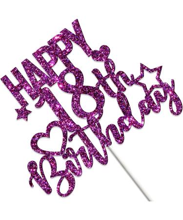 Tenhaisi Purple Happy 18th Birthday Cake Topper Glitter 18 and Fabulous Cake Topper Food Picks - 18th Birthday Party Decoration - Cheers to 18 Years Anniversary Party Supplies - Buy Online on GoSupps.com