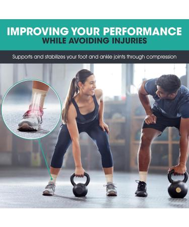 Modvel Foot & Ankle Brace Socks | Compression Sleeve for Sprained Ankle Support | Tendonitis & Arthritis Relief | Sports Running & Torn Ligaments Stabilizer for Men & Women - Buy Online on GoSupps.com