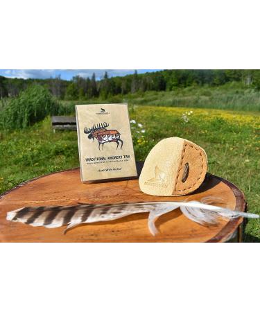 Standing Wolf Moose Leather Archery Finger Tab | Traditional Style Finger Protector (3 Under TAN) | Handmade for Hunting & Target Practice - Buy Online on GoSupps.com