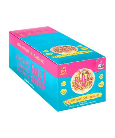 Rule Breaker Snacks Birthday Cake Blondie | Vegan Gluten-Free Nut-Free | Pack of 12 1.9 oz Bars | Top 11 Allergen-Free | Ideal for School & Office - Buy Online on GoSupps.com