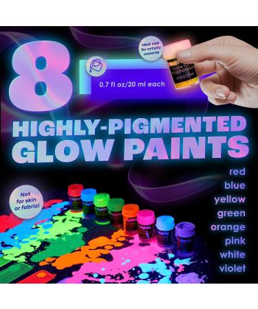 neon nights Glow-in-The-Dark Paint - Multi-Surface Acrylic for Indoor & Outdoor Use - Phosphorescent, Ideal Gifts for Artists - Stocking Stuffers for Boys and Girls - Buy Online on GoSupps.com
