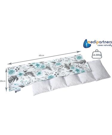 Medi Partners Cherry Core Pillow 60x20cm - 100% Cotton 5 Chambers Eco-Friendly Heat & Cold Therapy Removable Gray Floral Cover - Buy Online on GoSupps.com
