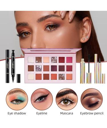 All In One Makeup Kit - Travel Friendly Full Makeup Set for Women & Girls | Foundation Eyeshadow Lipstick Eyeliner Mascara & Brushes - Buy Online on GoSupps.com