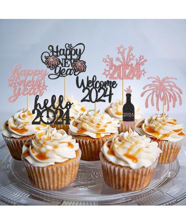 24Pcs Hello 2023 Cupcake Topper Grocery & Gourmet Food Pantry Staples Cooking & Baking Frosting Icing & Decorations Cupcake Toppers - Buy Online on GoSupps.com