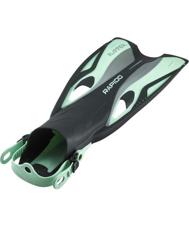 Phantom Aquatics Rapido Boutique Collection Flipper Open Heel Adjustable Snorkel Fin with Snorkeling Gear Carry Bag - Sea Green - S/M, 6-9 / EU: 38-42 - Buy Online on GoSupps.com