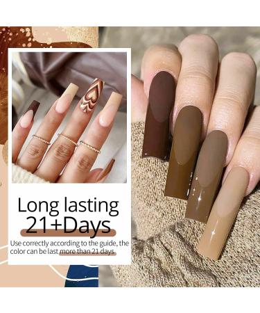UR SUGAR Brown Gel Nail Polish Set | 6 Colors Fall Collection - Caramel Coffee Burgundy & Khaki | Soak Off Gel Nail Art Kit for Women | Perfect for Autumn Halloween & Thanksgiving Gifts - Buy Online on GoSupps.com