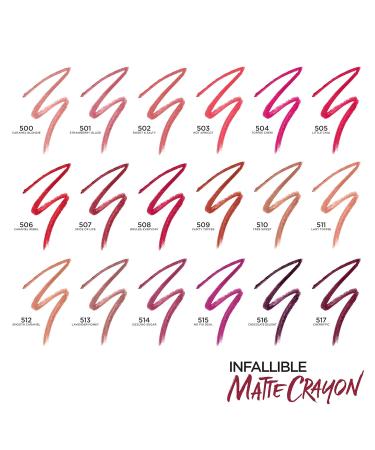 L'Oreal Paris Infallible Matte Lip Crayon in Toffee Cheri - Long-Lasting Lip Color - Buy Online on GoSupps.com