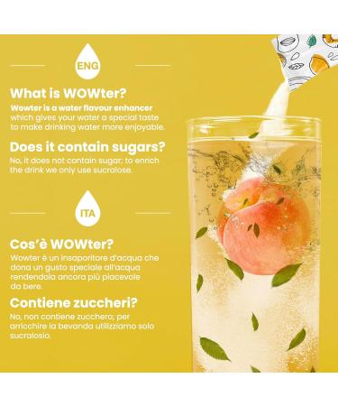Wowter by AMZ Better: Sugar-Free Peach Tea Powder - 24 Bags GMO-Free Gluten-Free Made in Italy - Healthy Flavored Water Beverage (2 Pack 96g) - Buy Online on GoSupps.com