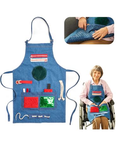 Fidget Apron for Elderly | Fidget Blanket for Dementia | Dementia Products for Elderly | Gift and Activities for Seniors with Alzheimers or Dementia | Sensory Fidget Toys