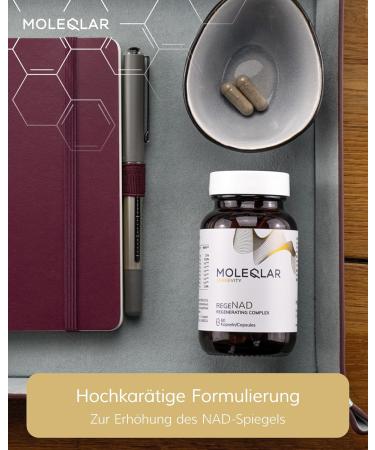  MoleQlar MoleQlar NAD Booster 60 Capsules - Dietary Supplement with Nicotinamide D-Ribose Apigenin Luteolin L-Tryptophan - NAD Rege - Buy Online on GoSupps.com