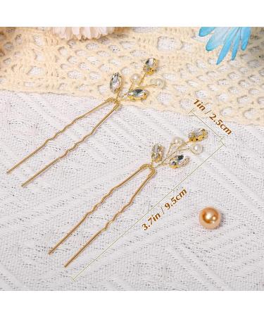 12-Piece Crystal Bridal Hair Pins - Gold Wedding Hair Accessories for Bride, Flower Girls, Bridesmaids - Buy Online on GoSupps.com