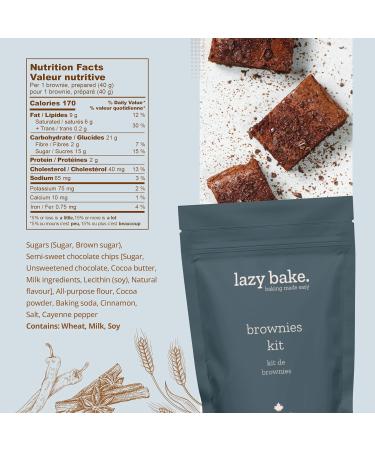 Lazy Bake Brownie Mix. Create Fresh and Delicious Chocolate Chip Brownies at Home. Baking Mix for Dessert and Snacks For Adults and Kids. Made in Canada. 430g (Pack of 1) - Buy Online on GoSupps.com