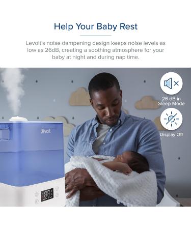 LEVOIT 6L Large Tank Top-Fill Cool Mist Humidifier for Bedroom with Smart App & Alexa Control - Essential Oil Diffuser - 60H Runtime - Blue - Buy Online on GoSupps.com
