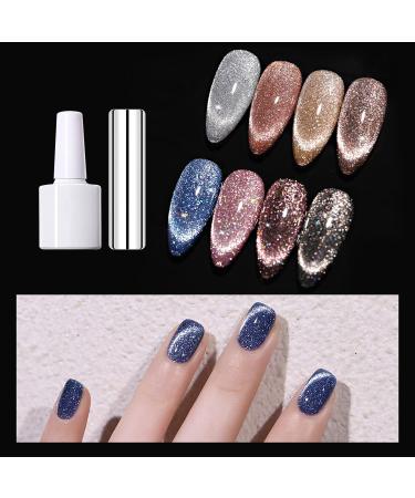 X&D Cat Eye Gel Nail Polish Set - Reflective Rainbow with Magnetic Holographic Effect | 7.3 ml Nail Art Varnish for Professional DIY Nail Art - Buy Online on GoSupps.com