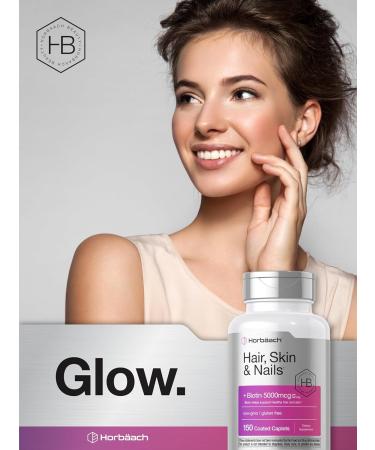 Horb ach Hair Skin and Nails Vitamins | 150 Caplets | with Biotin and Collagen | Supplement for Women and Men | Non-GMO Gluten Free - Buy Online on GoSupps.com