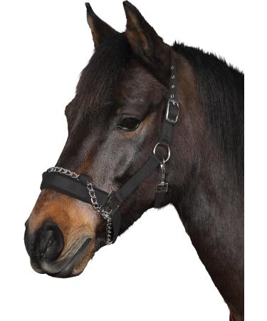 Buy HorseGuard Black Control Halter with Chain - Extra Full Stallion Size for Warmbloods | International Shipping Available - Buy Online on GoSupps.com