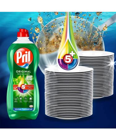 Buy Pril 5 Plus Original Fresh Mint Hand Dishwashing Liquid (3 x 675 ml) - Self-Active Grease Dissolver for International Shipping - Buy Online on GoSupps.com