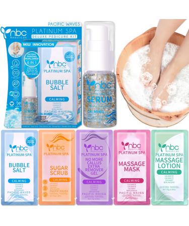 nbc BeautiLab Pedicure Foot Soak Set - Upgraded 6 in 1 Foot Spa Foot Bath Spa Pedicure Kit Foot Soak for Tired & Dry Cracked Feet Athletes Feet and Calluses (Pacific Waves) Lavender